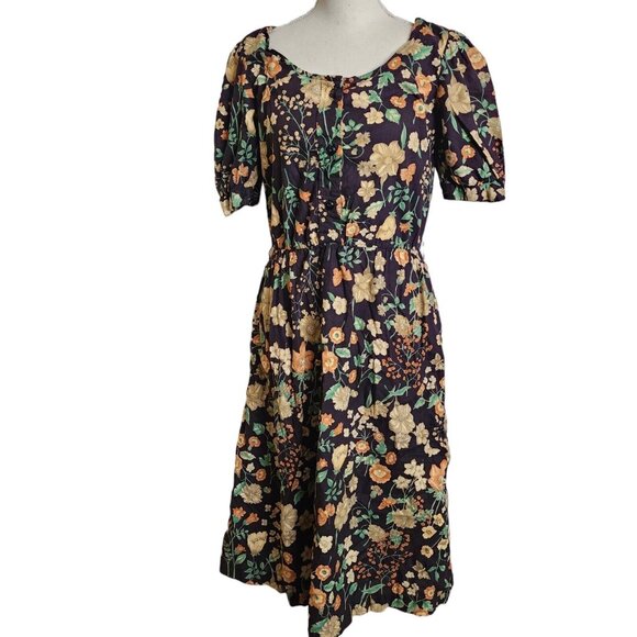 Paganne Dresses & Skirts - Vintage Women Paganne B Altman & Co Dress Floral Black Retro